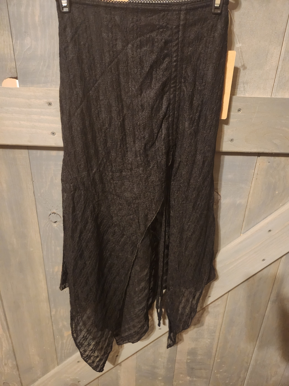 Chrome Riot Black Asymmetrical Maxi Skirt